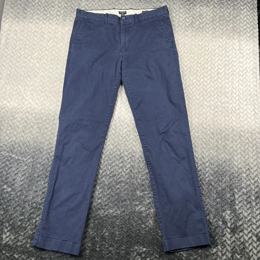 J. Crew Men's Straight Fit Flex Chino Pant Cotton H3186 Blue Size W34 L32 tag34